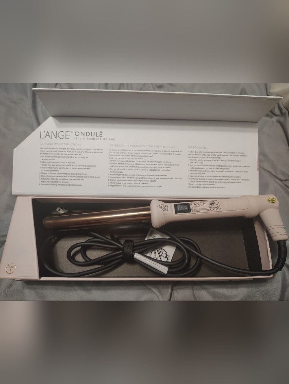 Lange Ondulé 25mm Titanium Curling Wand - Blush Pink - Picture 3 of 4